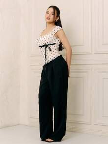 Criza Taa 不对称蝴蝶结褶饰下摆圆点印花衬衫 - 彩色 - 查看 3