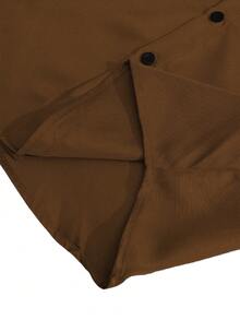 Manfinity Mode Men's Knight Print Single-Breasted Casual/Business Long Sleeve Shirt - Brown - View 7