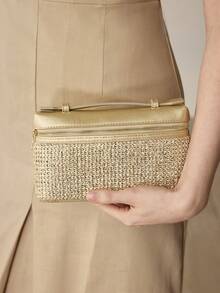 PREMIUM SQUARE OPENWORK BAG - Gold - View 8