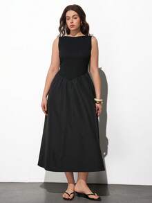 Maija 大码女式纯色圆领无袖休闲通勤连衣裙 圣帕特里克节女式复活节夏季服装 复活节连衣裙 女式派对上衣 沙滩裙 夏季度假服装 女士度假服装 女士夏季服装 外出服装 毕业典礼 毕业典礼服装 休闲连衣裙 女士休闲衬衫 无袖连衣裙 女装 连衣裙 女士连衣裙 正式服装 黑色连衣裙 经典连衣裙 - 黑色 - 查看 2