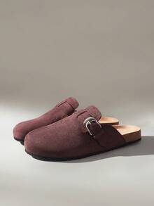 Solecia Women's Casual Versatile Slip-On Buckle Flat Shoes - reddish brown - View 2