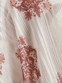 Aveloria Modichic 时尚度假波西米亚风优雅精致闪亮随机印花宽松飘逸下摆拼接蕾丝长袖连衣裙 - 彩色 - 查看 7