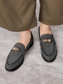 Sleekvia Casual Versatile Commuting Fringe Decor Flat Loafers - Grey - View 5