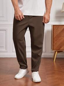 EASEVO Quần dệt kim túi chéo dáng rộng dành cho nam cỡ lớn - màu nâu - Xem 5