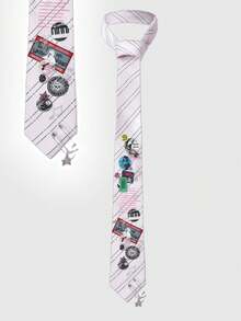 ROMWE Anime 1件可爱甜美蕾丝蝴蝶结发饰，复古经典波点波普艺术风格，女士款 - 藕粉色 - 查看 1