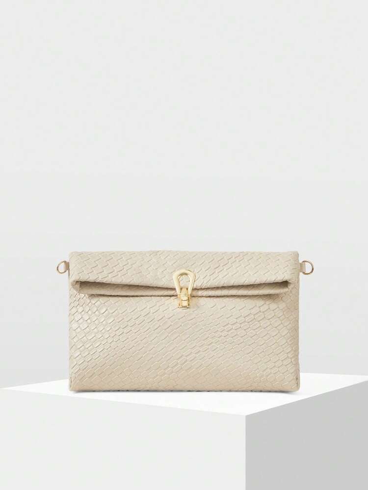 WOMEN'S EMBOSSED SQUARE CLUTCH BAG