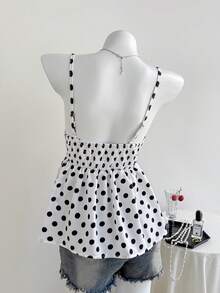 Elamini 女士休闲波点印花吊带背心 - 彩色 - 查看 2