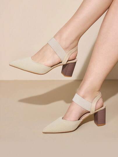 CUCCOO CURVES Zapatos de mujer de talla grande, de estilo clásico y cómodo, con punta puntiaguda y tacón alto, en color nude, para primavera y verano, ideales para el Día de San Valentín