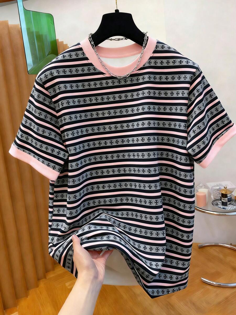 Áo thun nam cổ tròn in họa tiết - Áo thun cổ tròn thường ngày - Áo thun nhẹ phù hợp cho mọi mùa - Nhiều màu - Xem 1