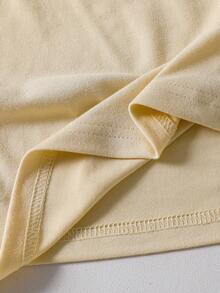 一件式短袖休闲印花春夏少女夏季通勤套装，运动休闲直筒裤，短袖轻便舒适两件套。 - 杏色 - 查看 6