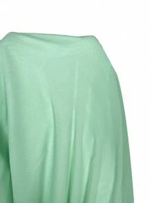 SHEIN EZwear 女士时尚性感薄荷绿百褶迷你裙，春夏款 - 綠色 - 查看 6