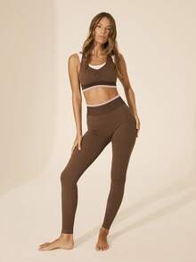 Aralina 双层短款上衣和紧身裤套装 - 新款 - 棕色 - 查看 12