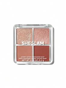 SHEGLAM 宇宙水晶眼影四色霧面閃光眼影盤中性色調金玫瑰紫紅色閃亮閃光持久超級色素光滑可混合眼影棕色眼影 品牌 美容 化妝 化妝品 適合女性與女孩 完美搭配夏季春季 Y2K 時尚 流行 生日 母親節禮物 假期 派對準備就緒 最佳顏色 - Spellbound - 查看 8