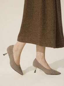 CUCCOO BASICS Women's Pointed Toe Versatile Fashion High Heels For Daily Wear - Camel - View 5