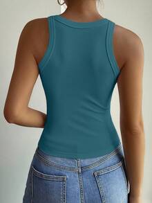DAZY Women's Elegant Solid Color Slim Fit Camisole, Suitable For Autumn And Winter Summer - Army Green - View 2