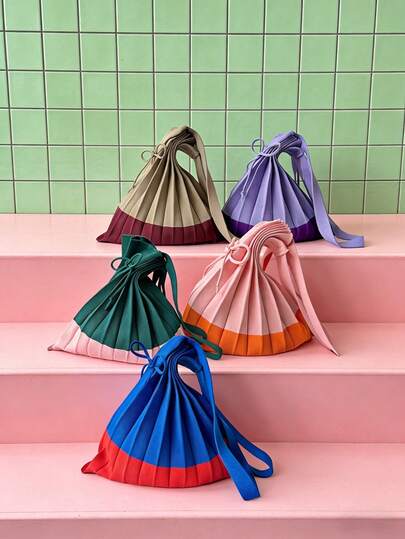 Joivida 1 Pc Women's Color Block Patchwork Handbag, Minimalist Tote With 5 Colors, Niche,Stylish, Versatile, Winter Suitable, Portable For Daily Commute,Office Workers