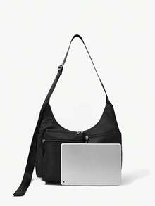 Viva Strut Women's Large Capacity Casual Commuter Shoulder Bag, Versatile - Black - View 5