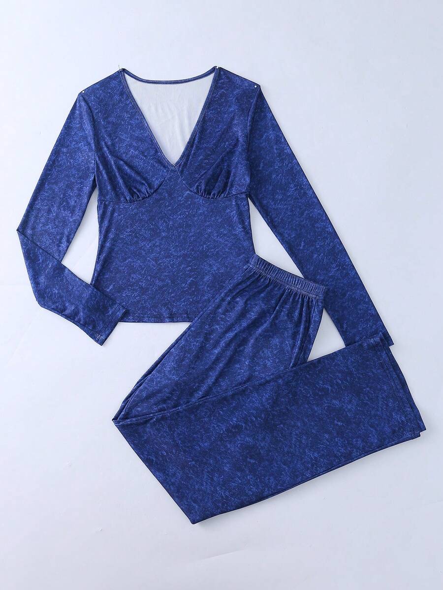 女士休闲套装 - 藍色 - 查看 1