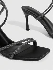 CUCCOO SZL Sandalias con tacón para mujer - Negro - Ver 9