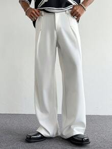 PAVTROS Casual Straight Loose White Pants For Young Men - White - View 1