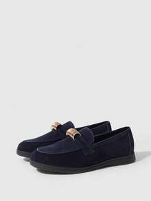 Sleekvia Mocasines planos versátiles y casuales con decoración de flecos para ir y venir - Azul - Ver 10