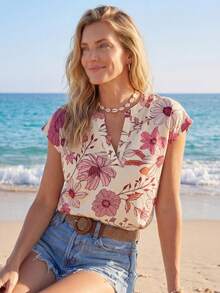 Sylviya Áo sơ mi nữ đơn giản, thời trang, thường ngày, phù hợp cho kỳ nghỉ. - Nhiều màu - Xem 4