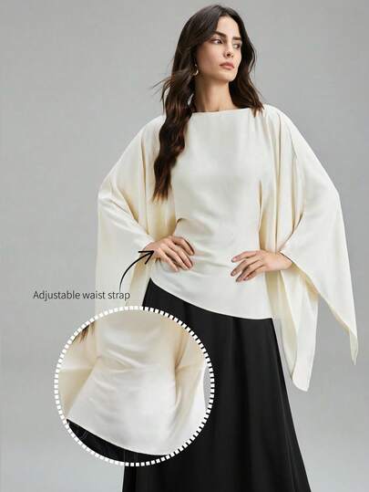 Ontre 2026 Nouvelle blouse beige à manches bouffantes et froncée pour le printemps/été. Convient pour les fêtes urbaines modernes, la rentrée scolaire, le style urbain minimaliste pour le quotidien, le style bohème, les vacances, les festivals, le printemps, la Saint-Valentin, les tenues de carnaval, les fêtes de plage élégantes pour femmes.