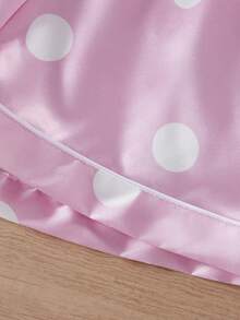 Mädchen Polka Dot Muster Lässig Loose Shorts & Kurzarm Loungewear Set - Pink - Übersicht 4