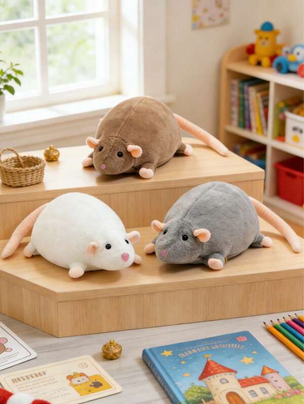 POKOJA LAND - BESTSELLERS Cute Squirrel Plush Doll White Brown Gray Optional Soft Stuffed Animal Doll Office Companion Decoration Party And Event Decoration Prank Fun Gift For Children And Adults Spring To Summmner