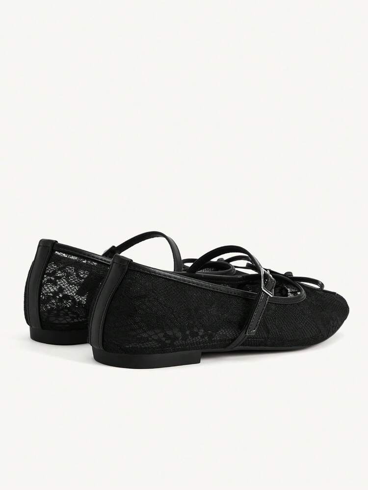 CUCCOO CHICEST Women's Versatile Mesh Bowknot One-Strap Flat Sandals, Suitable For Work And Casual Wear In Summer Summer Shoes Wedding Shoes Bride Shoes