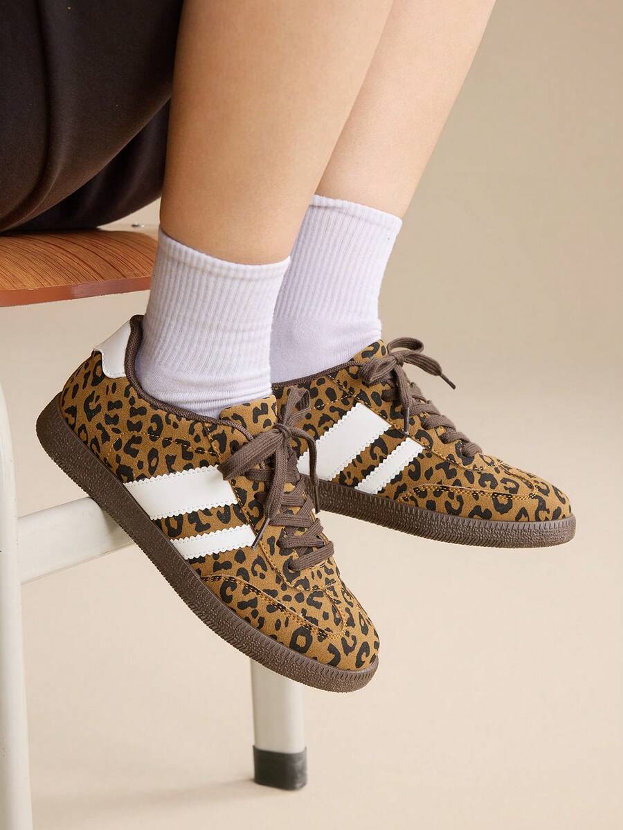 CUCCOO EASI 2026 New Spring Women Retro Versatile Casual Sneakers, Flat White Shoes - leopard print - View 1