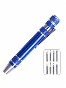 Set de 9 piezas de Miniaturizados destornilladores de aleación de aluminio, juego portátil multiusos con puntas intercambiables, herramienta de reparación, herramientas para hombres - Multicolor - Ver 16