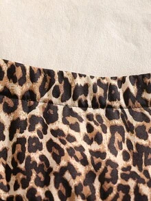 女童休闲豹纹半身裙，夏季穿搭，时尚百搭，适合度假、旅行、校园及日常穿着 - 彩色 - 查看 3