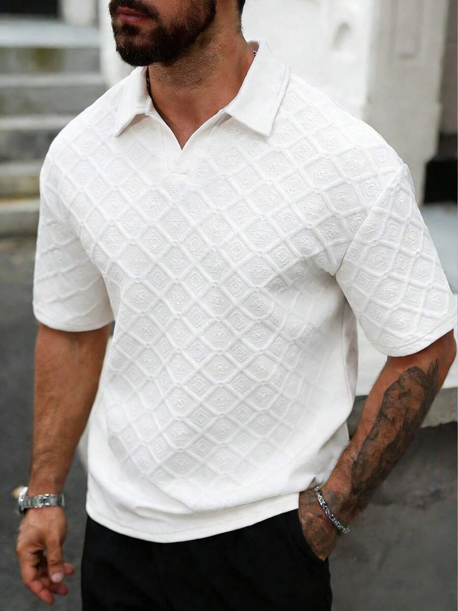 Manfinity CasualCool Áo Polo Nam, Vải dệt kim Jacquard họa tiết hình thoi, Đa năng cho mặc hàng ngày, Quà tặng cho bạn trai, Áo sơ mi nam dệt kim màu trắng, Áo sơ mi nam dệt kim, Áo sơ mi nam dệt kim, Thích hợp cho các chuyến đi cuối tuần, hoạt động ngoài trời, du lịch, môi trường làm việc thoải mái hoặc các dịp bán trang trọng, Quà tặng cho bạn trai/chồng, Quà kỷ niệm/sinh nhật, Tiệc tùng, Kỳ nghỉ hè, Lễ hội, Năm mới, Đám cưới, Ngày Valentine.