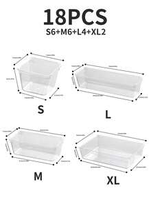 Hộp đựng mỹ phẩm, bộ ngăn kéo trong suốt, 7 kích cỡ để bàn trang điểm, vách ngăn bằng nhựa chống trượt, thích hợp đựng mỹ phẩm, dụng cụ nhà bếp, văn phòng phẩm, v.v., hộp đựng dễ lau chùi giúp sắp xếp nhà cửa gọn gàng, khay đa chức năng cho phòng tắm và phòng thay đồ. - Nhiều màu - Xem 17