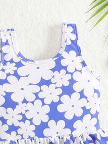 1件婴儿/女婴连体泳衣带帽子 - 紫羅蘭色 - 查看 5