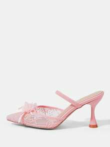 CUCCOO HITCHD Women's Fashionable & Elegant 3D Floral Embroidered Pointed Toe Pumps Valentine's Day - Pink - View 9