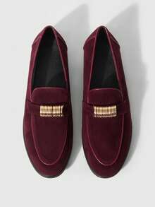 Sleekvia Mocasines planos con flecos, versátiles y casuales para el transporte diario - Rojo - Ver 10
