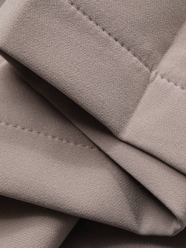 Women's Elegant Solid Color Pocket Loose Pants, Suitable For Daily Commute