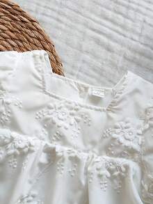 Vintaside Kids Girls Floral Mesh Dress, Elegant Countryside Style, & Cute, Versatile For Spring/Summer - Apricot - View 9