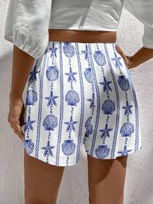 SHEIN LUNE 女士休闲印花短裤，适合春夏穿着，休闲百搭 - 彩色 - 查看 3