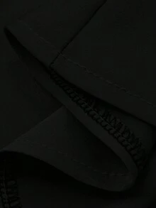 女士优雅蕾丝拼接缎面修身长款连衣裙 - 黑色 - 查看 7