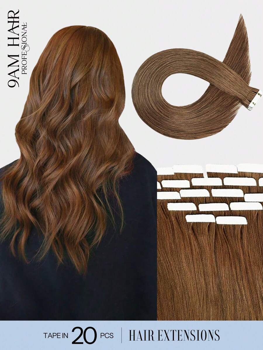 20pcs Tape In Hair Extensions Brown #333 Color 18-26Inch 50g Remy Human Hair Extensions Double Drawn Straight Human Hair Extensions Tape In Hair Tape Ins Hair Extensions - S333 - View 1
