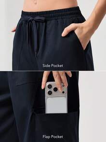 OutZeal 女士健身运动裤 徒步锻炼 速干多口袋工装户外裤 - 藏蓝色 - 查看 4