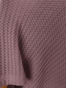 SHEIN Clasi Women's New Elegant Waffle Knit Patchwork Ruffle Sleeve T-Shirt, Versatile For Daily Wear, Commuting And Multiple Occasions - Dusty Pink - View 8