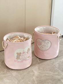 Zazumi 1Pc/2Pcs Home Dorm Collapsible Laundry Hamper, Cute Large Capacity Clothes Storage Basket - Multicolor - View 14