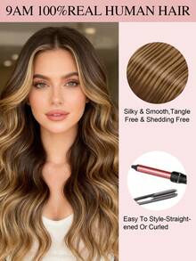 9AM HAIR Butterfly Weft Hair Extensions Human Hair Glueless OVO Pu Hole Genius Hand Tied Invisible DIY Double Weft Hair Extensions Straight 1pc 16 Inches - S4/4/27 - View 9