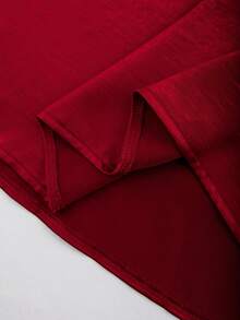 Franclia Plus Size Women's Elegant Summer Satin Pearl Decor Tank Top,Red V-Neck Sleeveless Top For Party,Formal Events,Dates,Maroon Burgundy Wine Red Tops - Burgundy - View 6