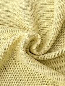 EURMUSE Shimmering Sequin Knit V-Neck Loose-Fit Cardigan - Yellow - View 7