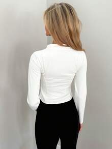 Sydney Algeri 女性拉鍊閉合修身夾克 - 白色 - 查看 2